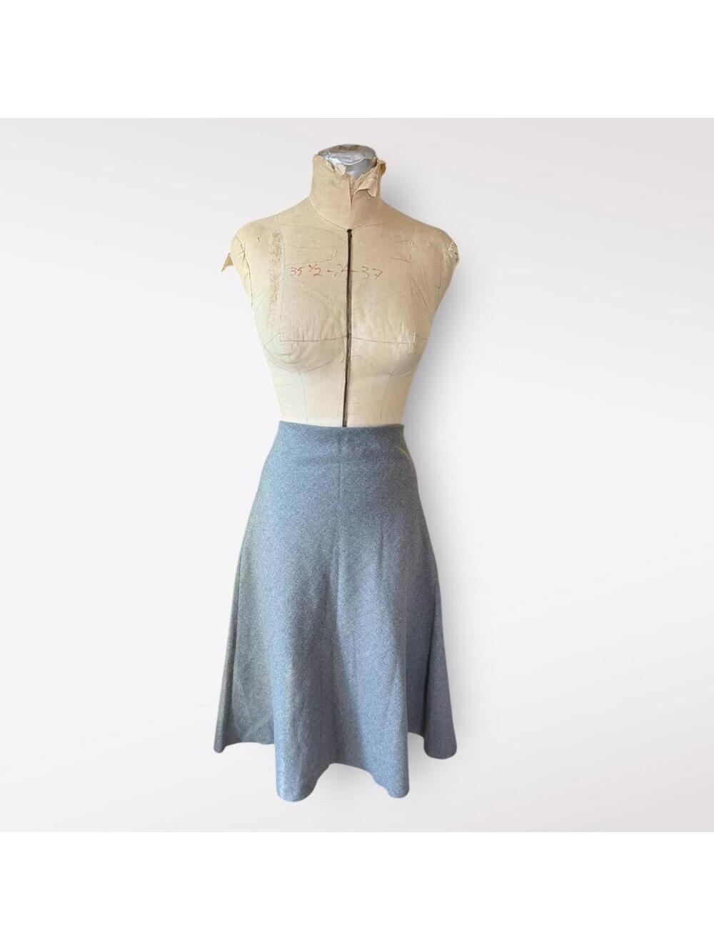 Zara Woman Gray Wool Blend A-Line Skirt